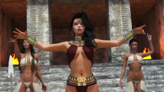 Обои картинки фото 3д графика, фантазия , fantasy, девушка, фон, взгляд