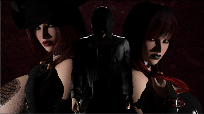 Обои картинки фото 3д графика, люди , people, девушки, взгляд, фон