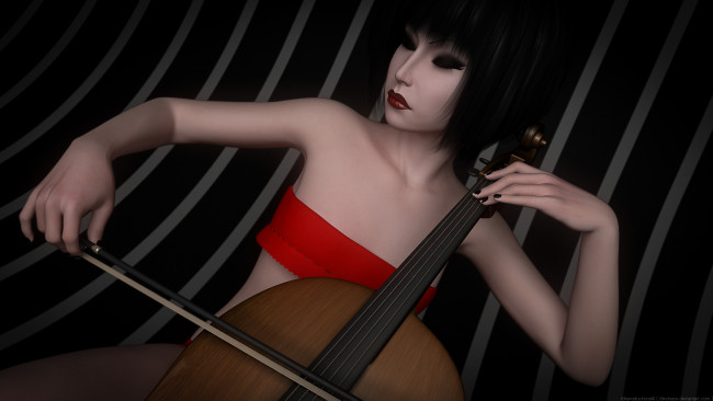 Обои картинки фото 3д графика, люди , people, фон, девушка, взгляд