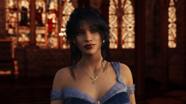 Обои картинки фото 3д графика, люди , people, фон, взгляд, девушка