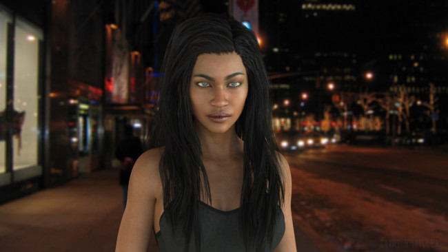 Обои картинки фото 3д графика, люди , people, взгляд, девушка, фон