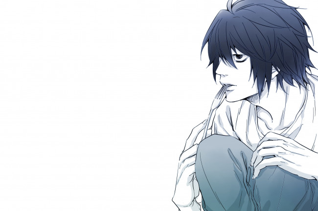 Обои картинки фото аниме, death note, l-lawliet