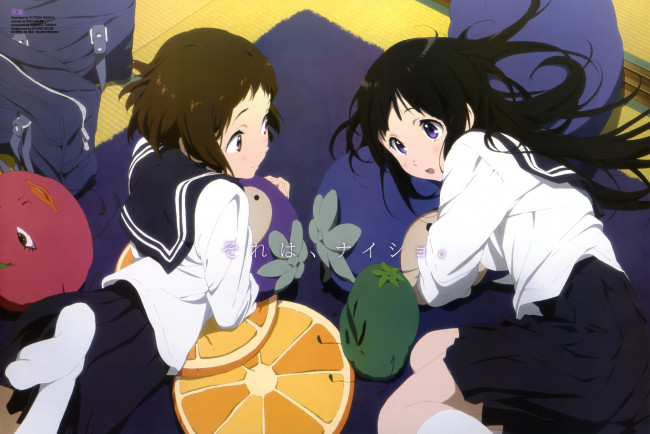 Обои картинки фото аниме, hyouka, персонажи, школьники