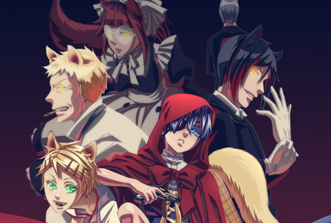 Обои картинки фото аниме, kuroshitsuji, тёмный, дворецкий