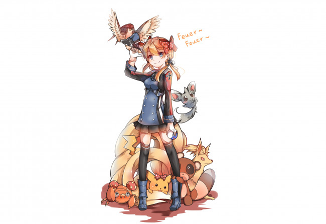 Обои картинки фото аниме, gekkan shoujo nozaki-kun, сакура, покемоны