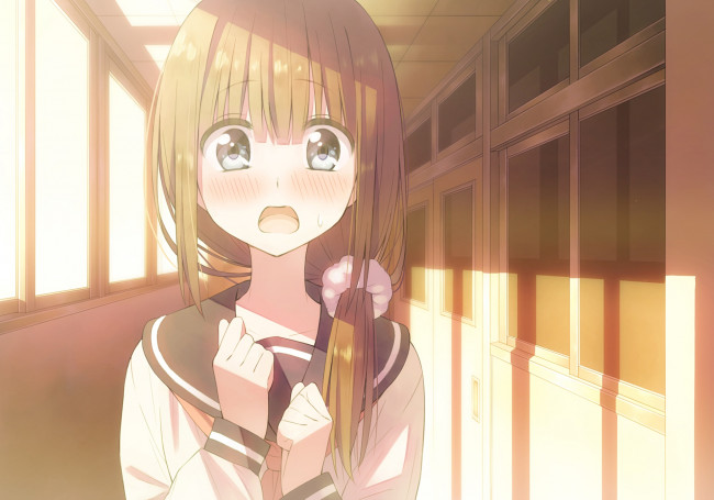 Обои картинки фото аниме, unknown,  другое, взгляд, девушка, фон