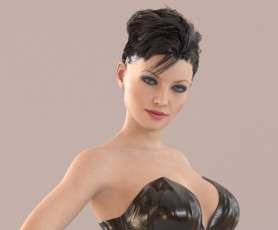 Картинка 3д+графика люди+ people девушка взгляд фон