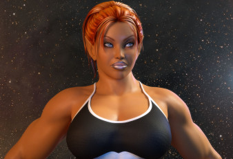 Картинка 3д+графика люди+ people девушка взгляд фон