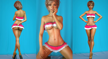 Картинка 3д+графика люди+ people девушка взгляд фон