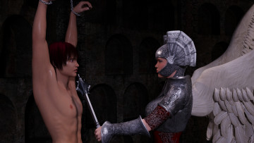 Картинка 3д+графика фантазия+ fantasy девушка взгляд фон