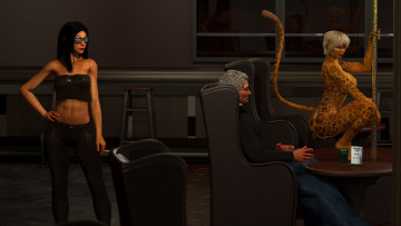 Картинка 3д+графика фантазия+ fantasy девушки взгляд фон