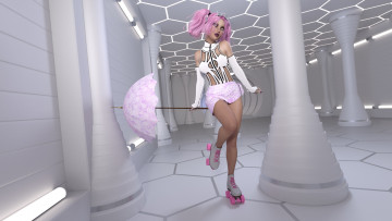 Картинка 3д+графика люди+ people девушка взгляд фон