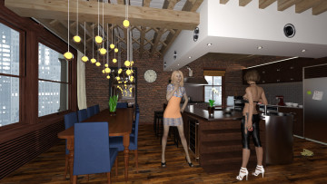 Картинка 3д+графика люди+ people девушка взгляд фон