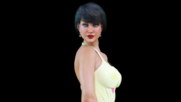 Картинка 3д+графика люди+ people девушка взгляд фон