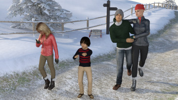 Картинка 3д+графика люди+ people парень фон взгляд девушка