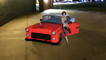 Картинка 3д+графика люди-авто мото+ people-+car+ +moto девушка взгляд фон