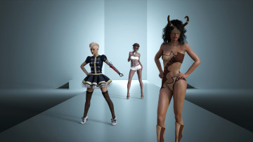 Картинка 3д+графика существа+ creatures девушки взгляд фон