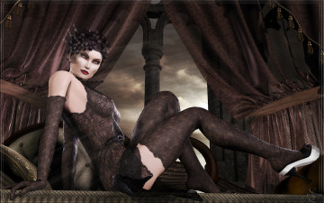 Картинка 3д+графика люди+ people девушка взгляд фон