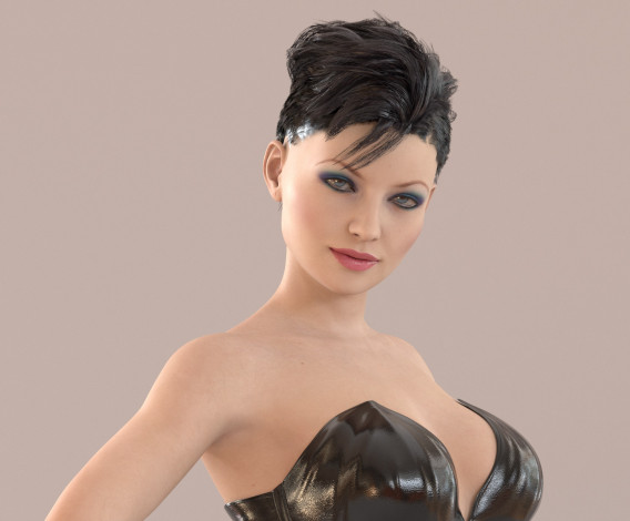 Обои картинки фото 3д графика, люди , people, девушка, взгляд, фон