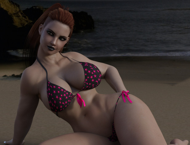 Обои картинки фото 3д графика, фантазия , fantasy, девушка, взгляд, фон