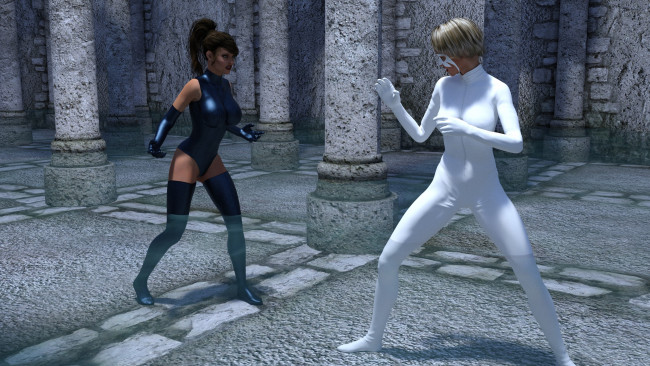 Обои картинки фото 3д графика, фантазия , fantasy, девушки, взгляд, фон