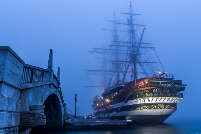 Обои картинки фото amerigo vespucci, корабли, парусники, мачты, паруса