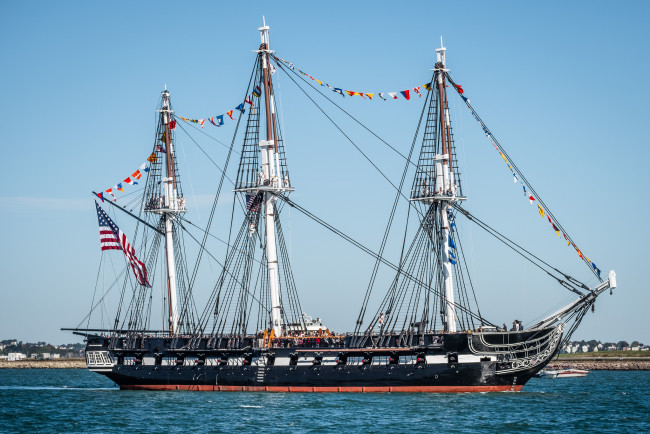 Обои картинки фото old ironsides, корабли, парусники, паруса, мачты
