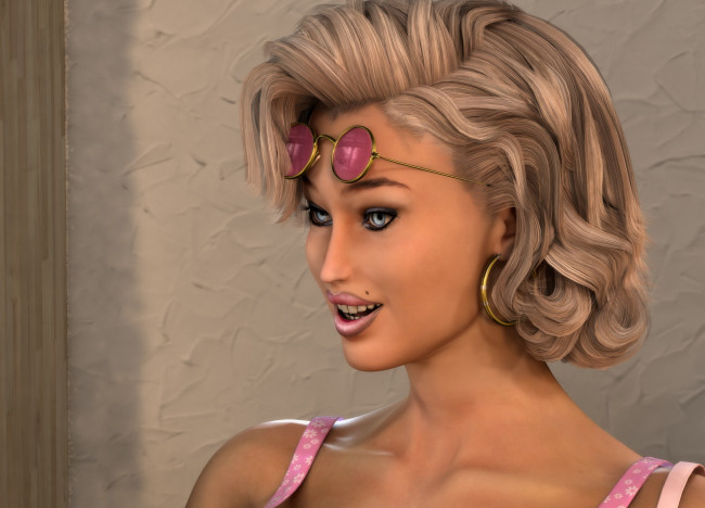 Обои картинки фото 3д графика, портрет , portraits, девушка, взгляд, фон