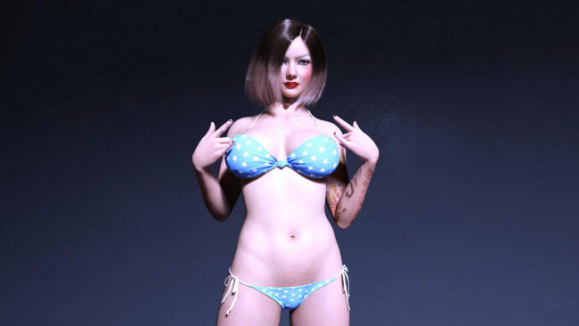 Обои картинки фото 3д графика, люди , people, взгляд, девушка, фон