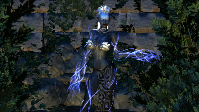 Обои картинки фото 3д графика, эльфы , elves, девушка, магия, униформа, взгляд, фон