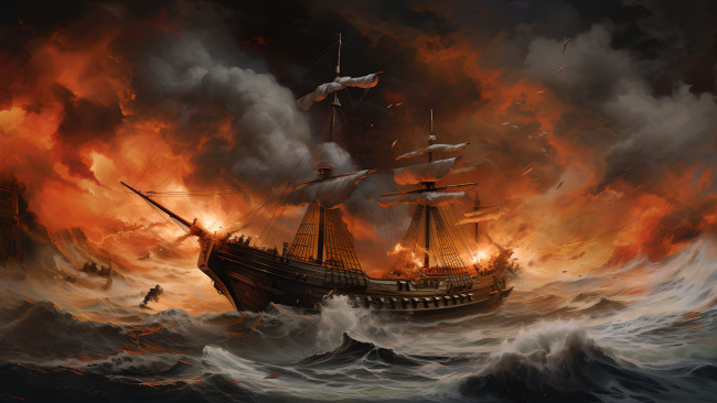 Обои картинки фото фэнтези, корабли, нейросети, графика, нейроарт, ai, art, нейронные, сети, рисунки, нейро, искусство