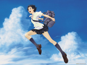 обоя аниме, girl, who, cut, time