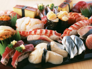 Картинка еда рыба морепродукты суши роллы