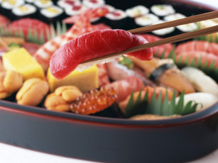 Картинка еда рыба морепродукты суши роллы