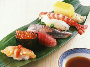 Картинка еда рыба морепродукты суши роллы