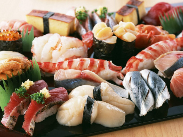 Обои картинки фото еда, рыба, морепродукты, суши, роллы