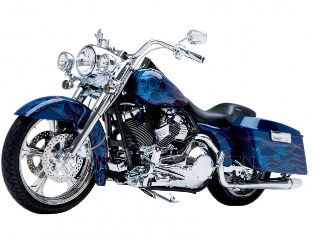 Обои картинки фото 2005, harley, davidson, road, king, classic, мотоциклы, customs