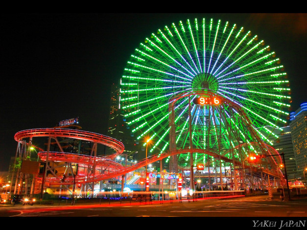 Обои картинки фото города, огни, ночного, yokohama