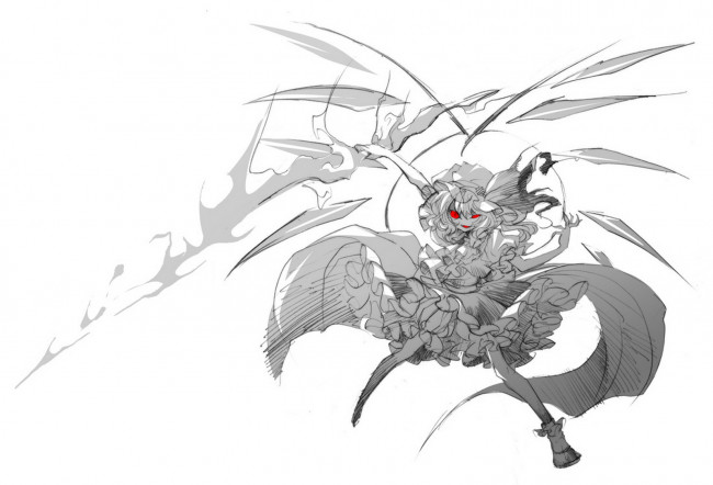 Обои картинки фото аниме, touhou, фландр, скарлет