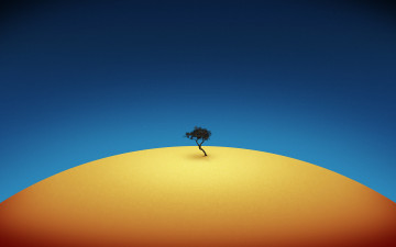 Картинка lonely tree разное компьютерный дизайн дерево холм