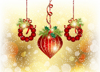 Картинка праздничные векторная+графика+ новый+год игрушки украшения вектор