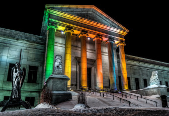 Картинка города -+здания +дома подсветка коллонада дворец ночь