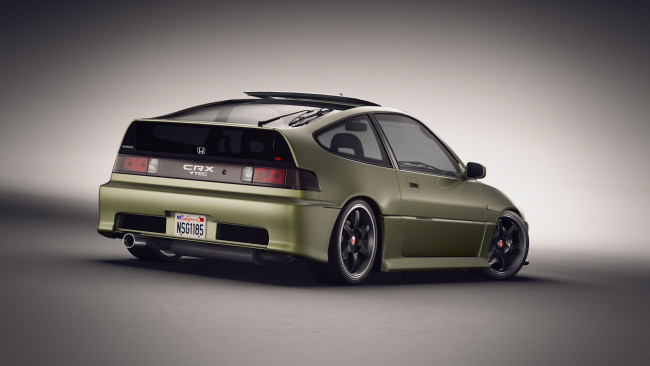 Обои картинки фото автомобили, 3д, back, honda, crx