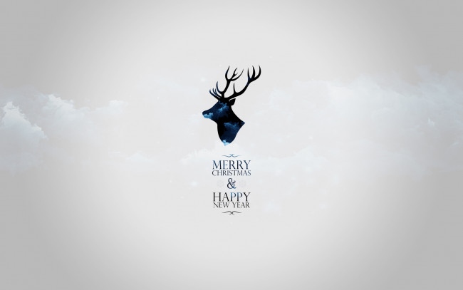 Обои картинки фото праздничные, векторная графика , новый год, олень, рога