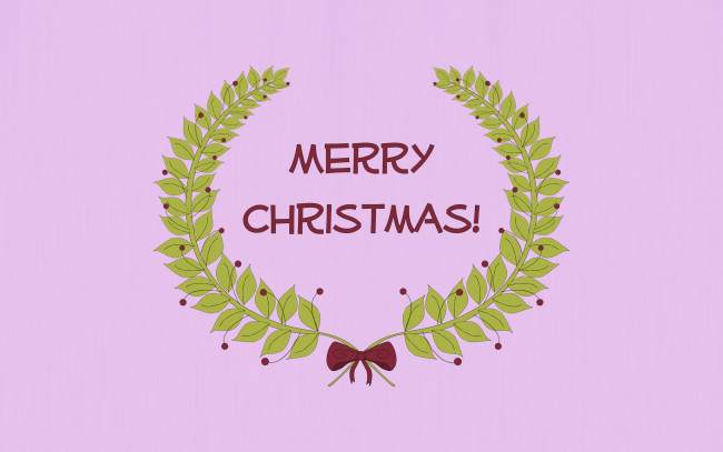 Обои картинки фото праздничные, векторная графика , новый год, ветки, листья, бантик