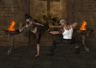 Картинка 3д+графика фантазия+ fantasy огонь поза фон взгляд парень девушка