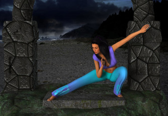 Картинка 3д+графика люди+ people поза фон взгляд девушка