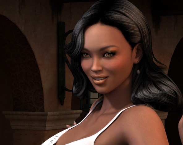 Обои картинки фото 3д графика, портрет , portraits, фон, взгляд, девушка