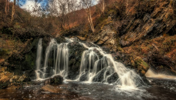 Картинка природа водопады лес река водопад