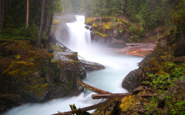 Картинка природа водопады поток камни